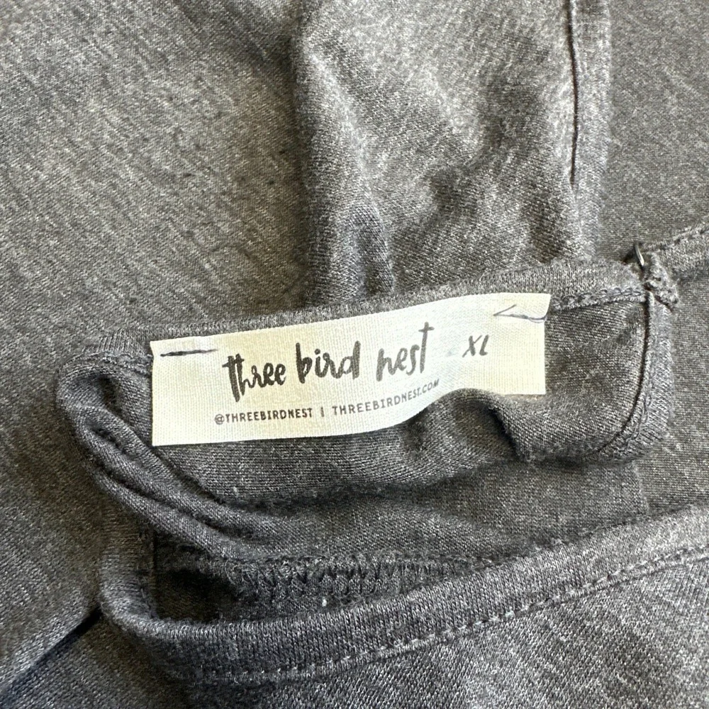 Three Bird Nest Charcoal Gray Maxi Dress XL Spaghetti Strap Flowy‎ Boho Lounge